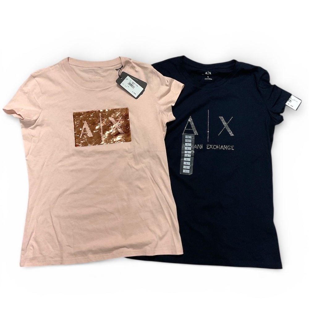 NWT Set of 2 Armani Exchange Women's T-shirt L